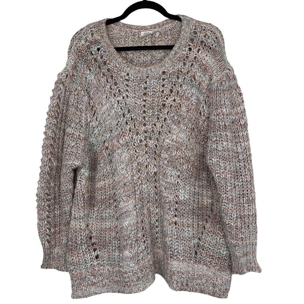 Matilda Jane Good Hart Monetta Open Knit Neutral Acrylic Wool Scoop Neck Sweater